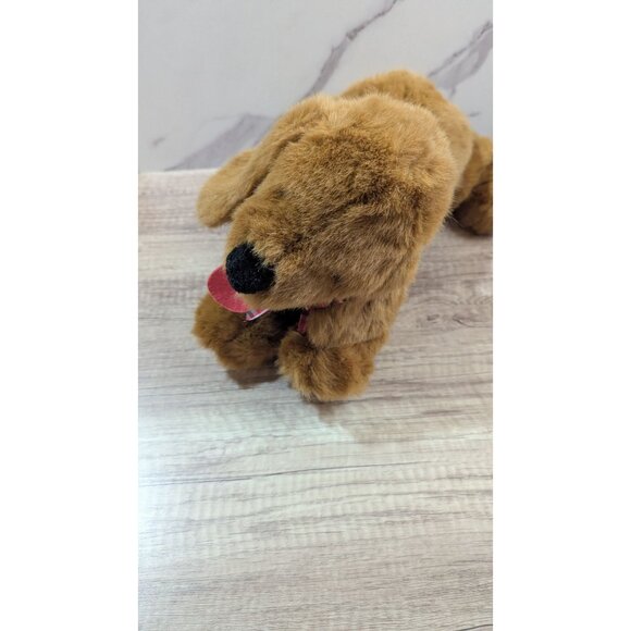 Gund Plush Dog Brown Stuffed Animal Plaid Bow Red Tongue 15”Labrador Retriever - Picture 5 of 8